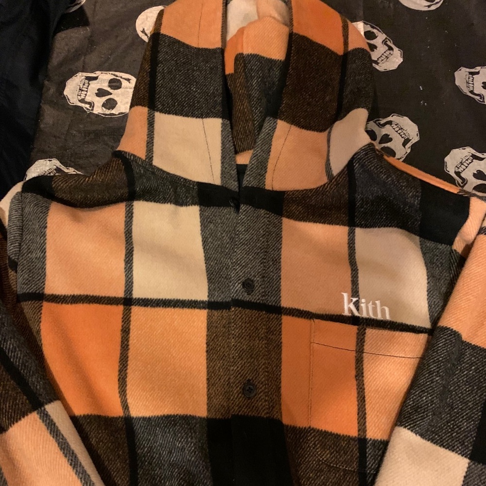 SOLD!!! Kith Plaid Wool Ginza Hooded Shirt - Picture 3 of 5